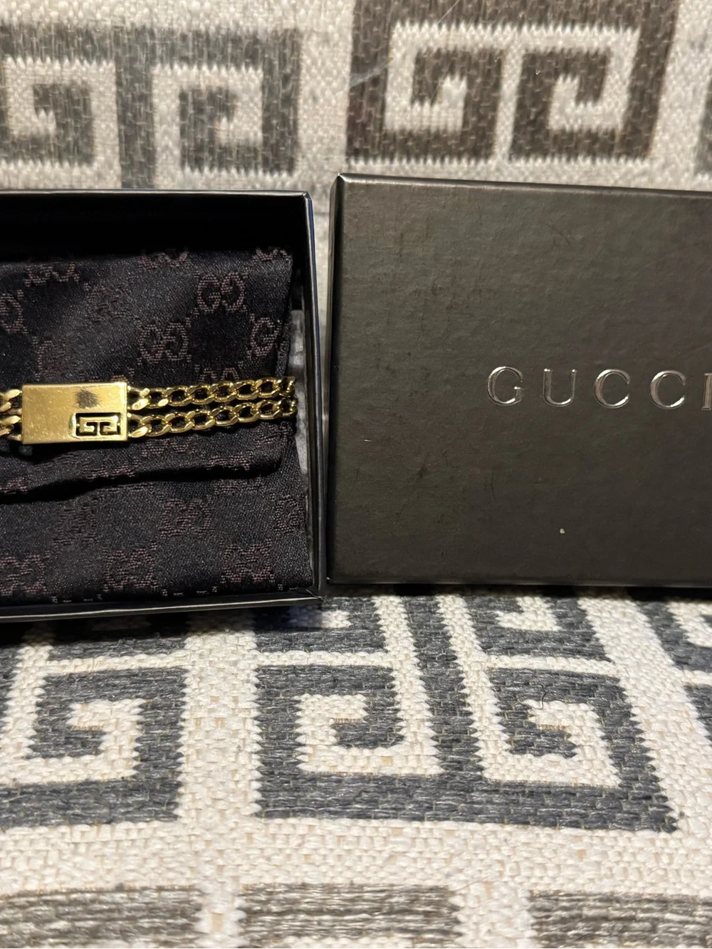 Gucci Gold Double-Chain Men's Bracelet with Signature Clasp